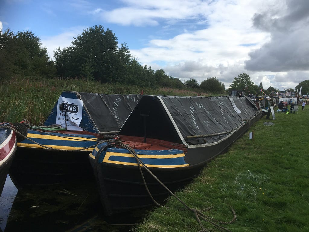 Historic narrowboats Atlas and Malus at the Festival of Water in Pelsall