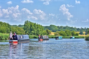The FBW flotilla cruising on the River Weaver