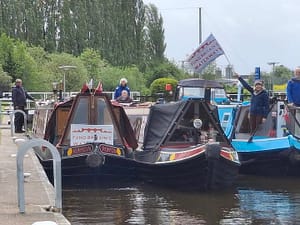 First 3 boats setting off from Strawberry Island Boat Club on 12 May 2026 (credit Hazel Owen)
